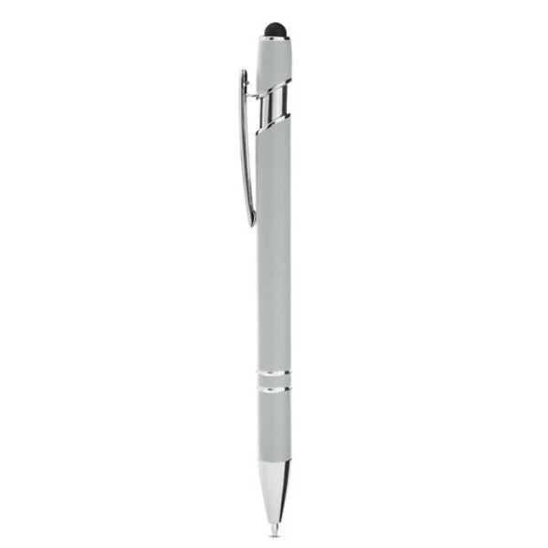 Print Habit Rubberized Aluminum Click Stylus Pen With Silver Trim Thumbnail