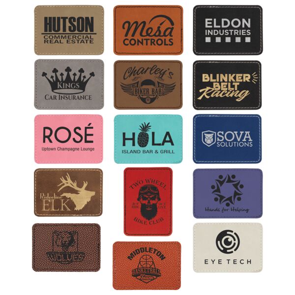 Rawhide Laserable Leatherette Adhesive Hat Patch – 3½″ × 2½″ Rectangle for Ballcaps Thumbnail